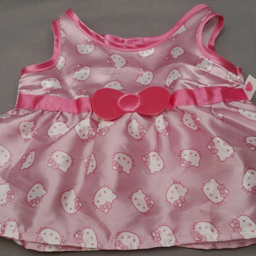 Build-A-Bear Hello Kitty Pink Satin Doll Dress Bow Accent Sanrio Plush Outfit